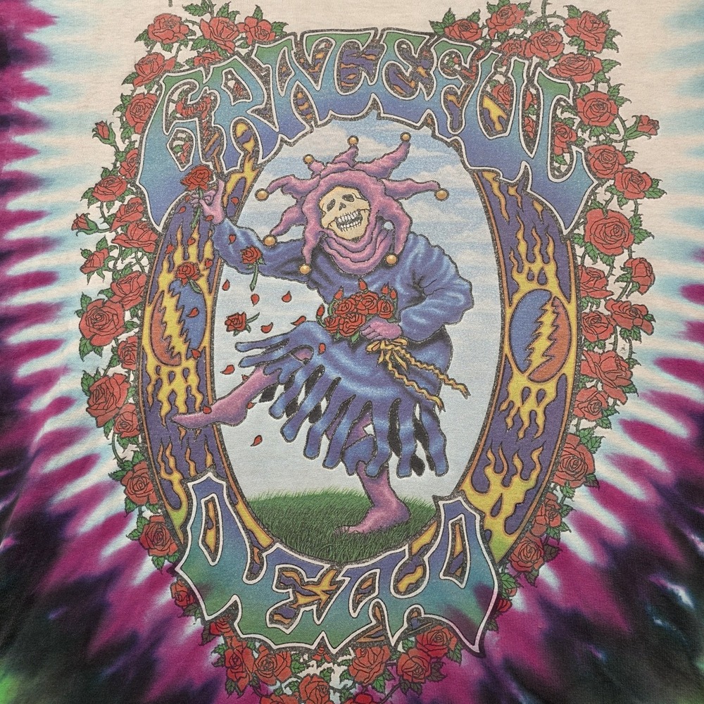 VTG Grateful Dead Seasons of the Dead Tie-Dye T-Shirt Men's XL Liquid Blue 1993